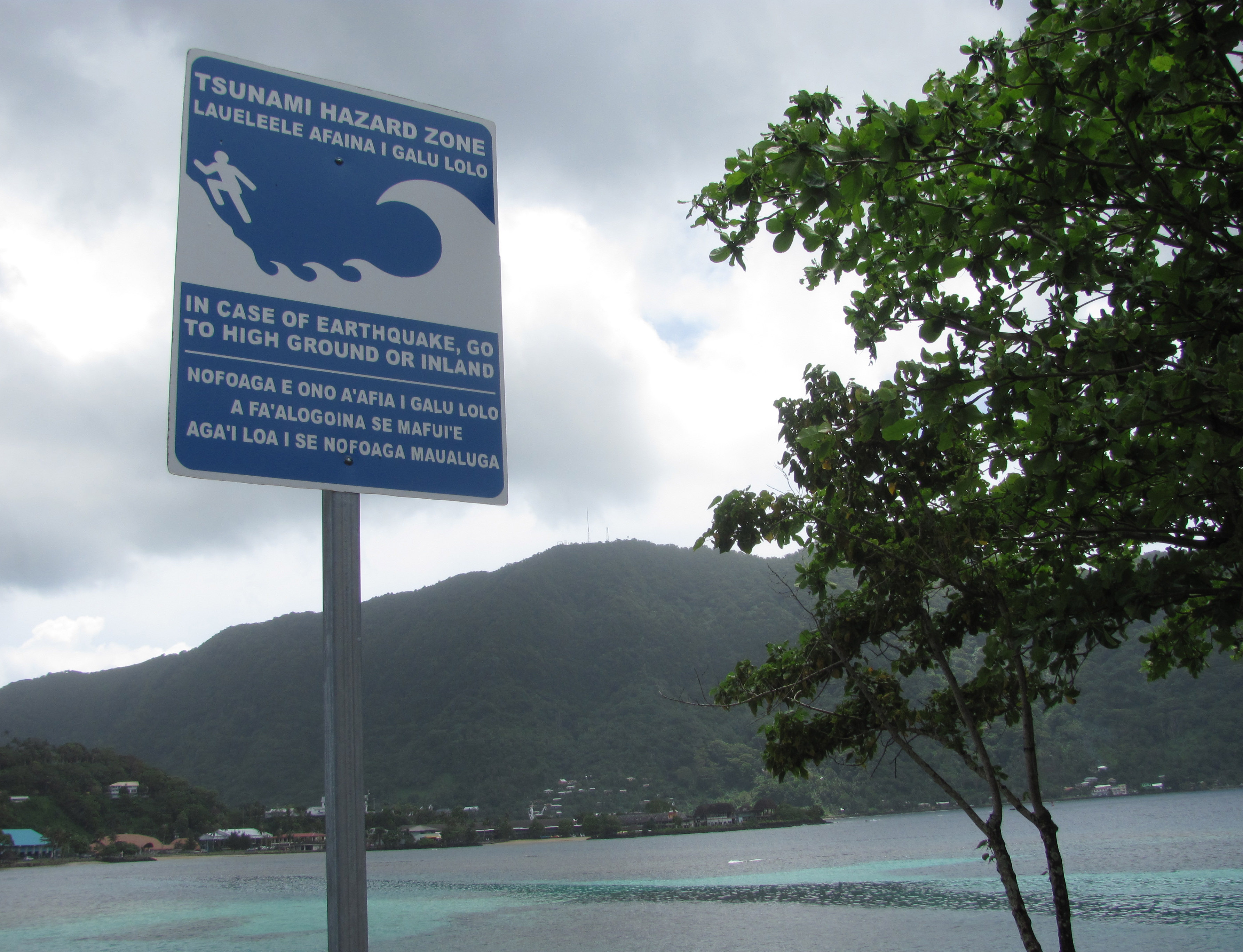 Emergency signage as part of "Tsunami Ready" designation in Pago Pago, American Samoa, September. 28, 2012.