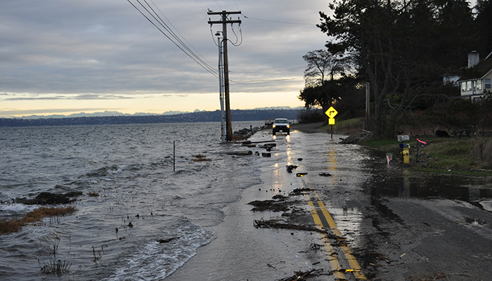According to a NOAA analysis, nuisance flood events in nearby Seattle have increased from roughly once every 1-3 years around 1950 to once every 6-12 months today. 