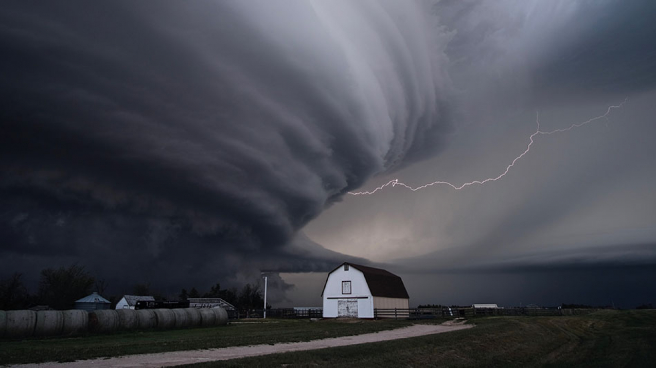 A supercell thunderstorm in Kansas on May 27, 2019.