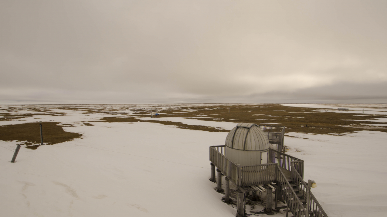 The Barrow Observatory in Alaska, May 18, 2016. Intense early-season heat caused the earliest snowmelt date in 73 years of record-keeping. Barrow is the northernmost point in the United States.