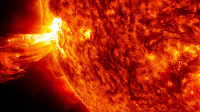 An eruption from the surface of the sun -- known as a coronal mass ejection -- captured by NASA on June 20, 2013.
