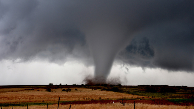 Tornado as it moved west of Manitou, Oklahoma on November 7, 2011.