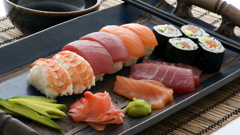 A selection of sushi.