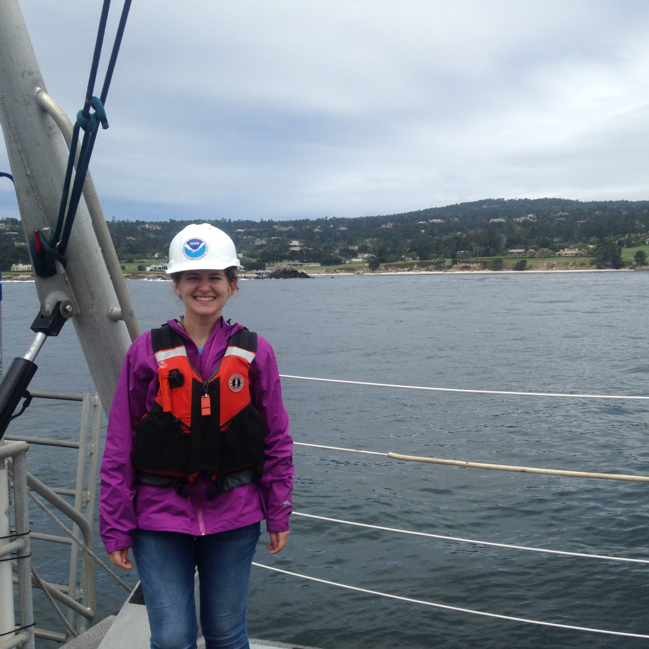 Emily Coulson during her Hollings internship with NOAA’s Monterey Bay National Marine Sanctuary.