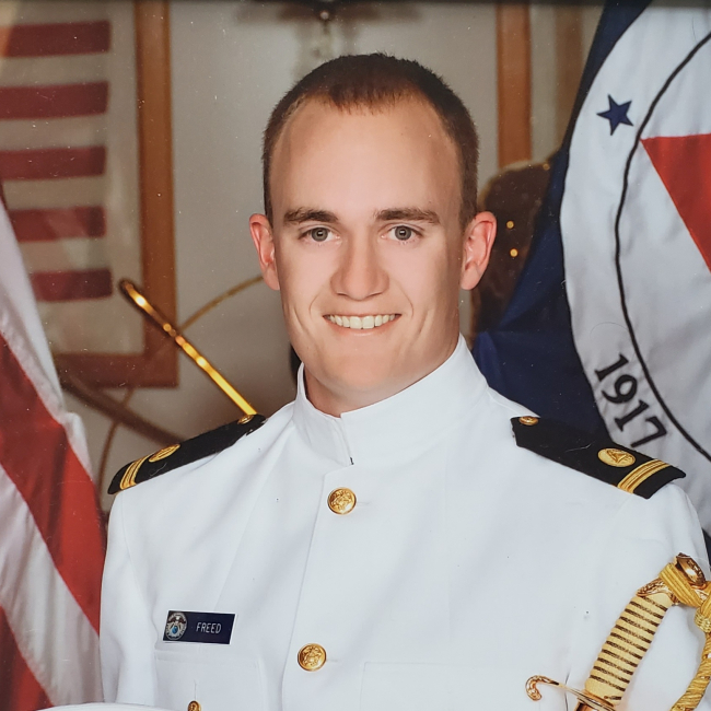 James Freed poses in his formal NOAA Corps uniform.
