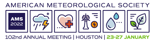 Banner artwork for the American Meteorological Society 102nd Annual Meeting, Houston, Texas, January 2022.