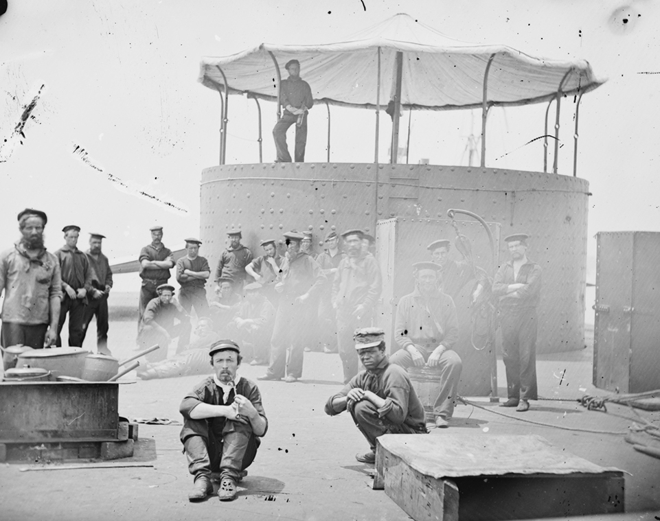 USS Monitor’s crew cooking on deck. Image taken on July 9, 1862, by James F. Gibson. Photo: Library of Congress