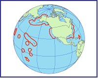 US EEZ limits diagramed on a globe illustration