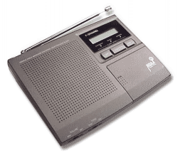 An example of a weather radio. They come in many shapes and sizes from several manufacturers.