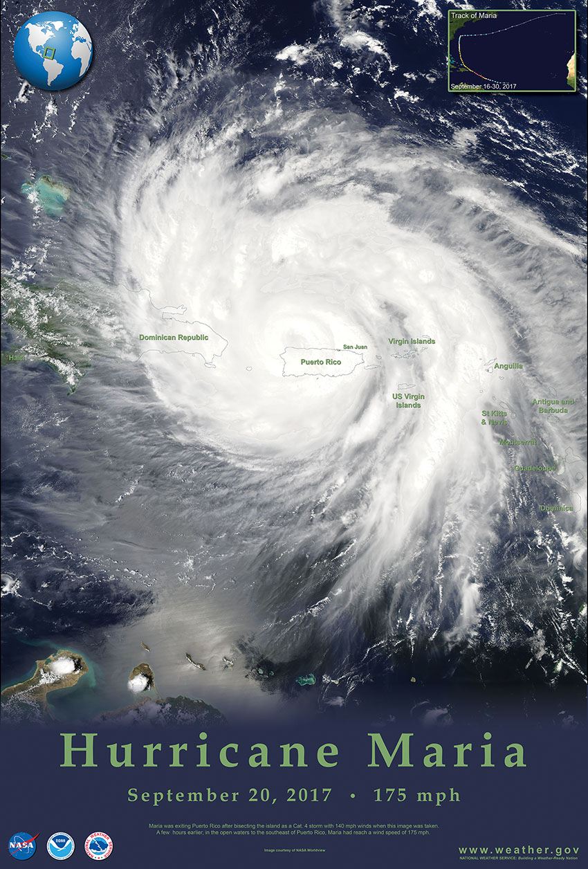 27"x40" Hurricane Maria Poster