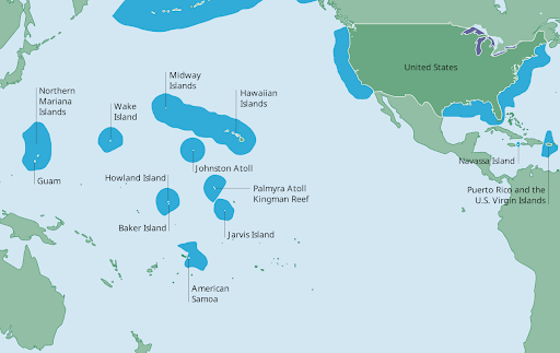 Map of U.S. Maritime Zone - Exclusive Economic Zone (EEZ)