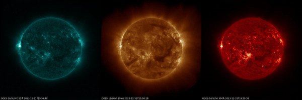 Animation of the December 31, 2023 X5.0 solar flare. 