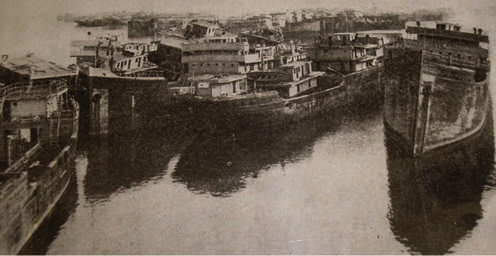The Ghost Fleet, grounded in Mallows Bay, circa 1925. 