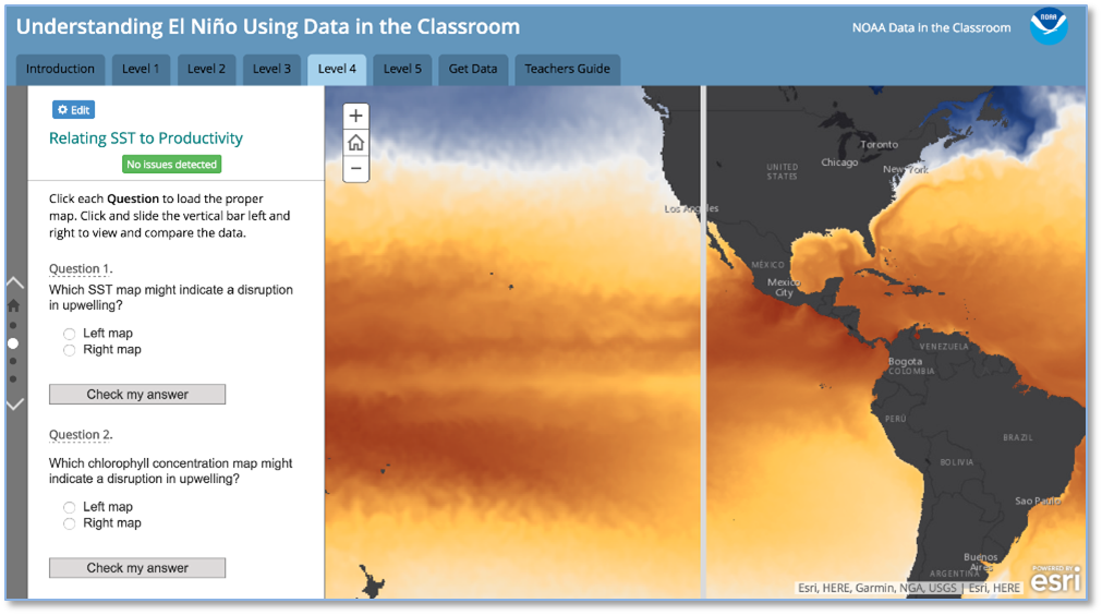NOAA's Data in the Classroom uses story maps to help students explore today's most pressing environmental issues through an interactive interface. 