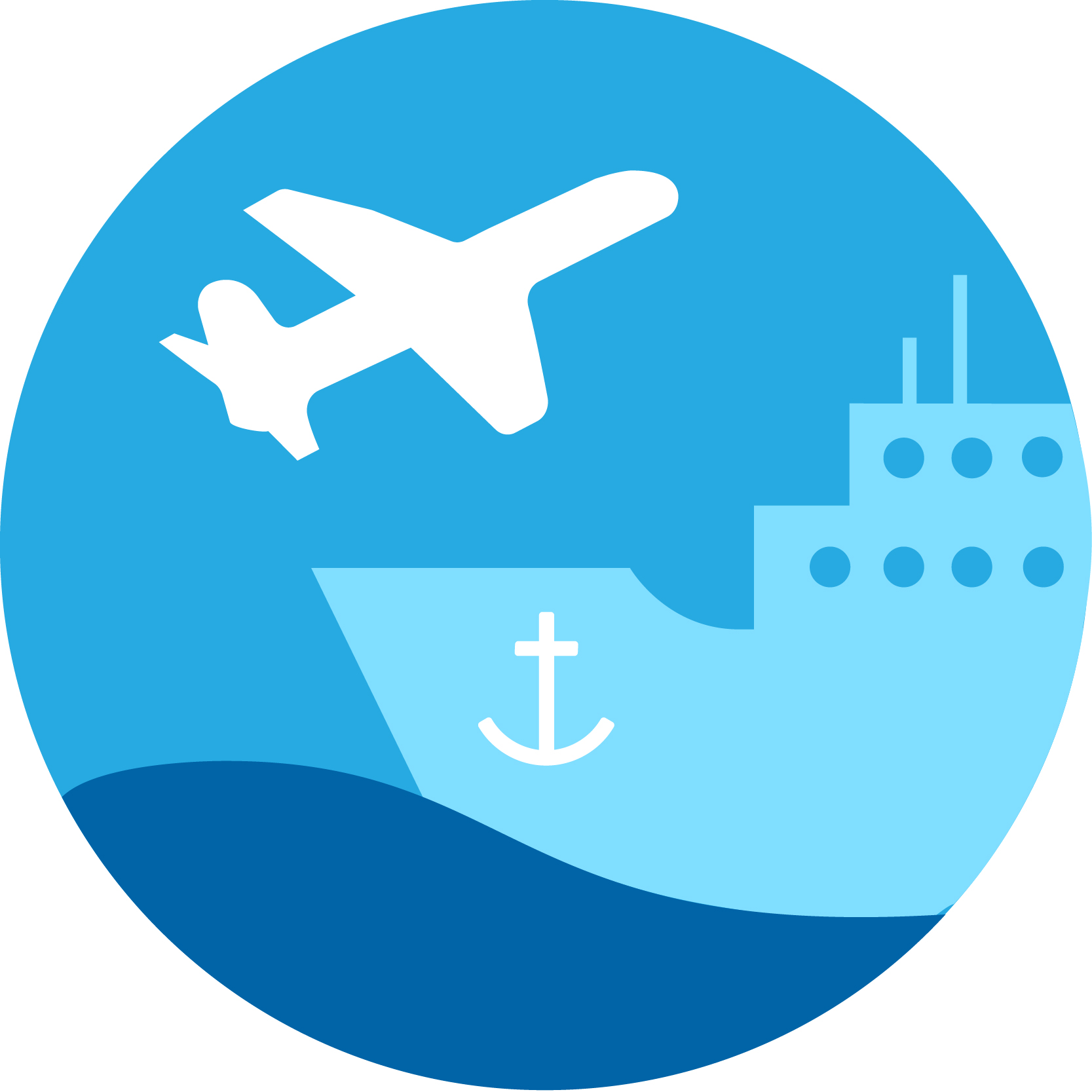 Airplane and ship icon