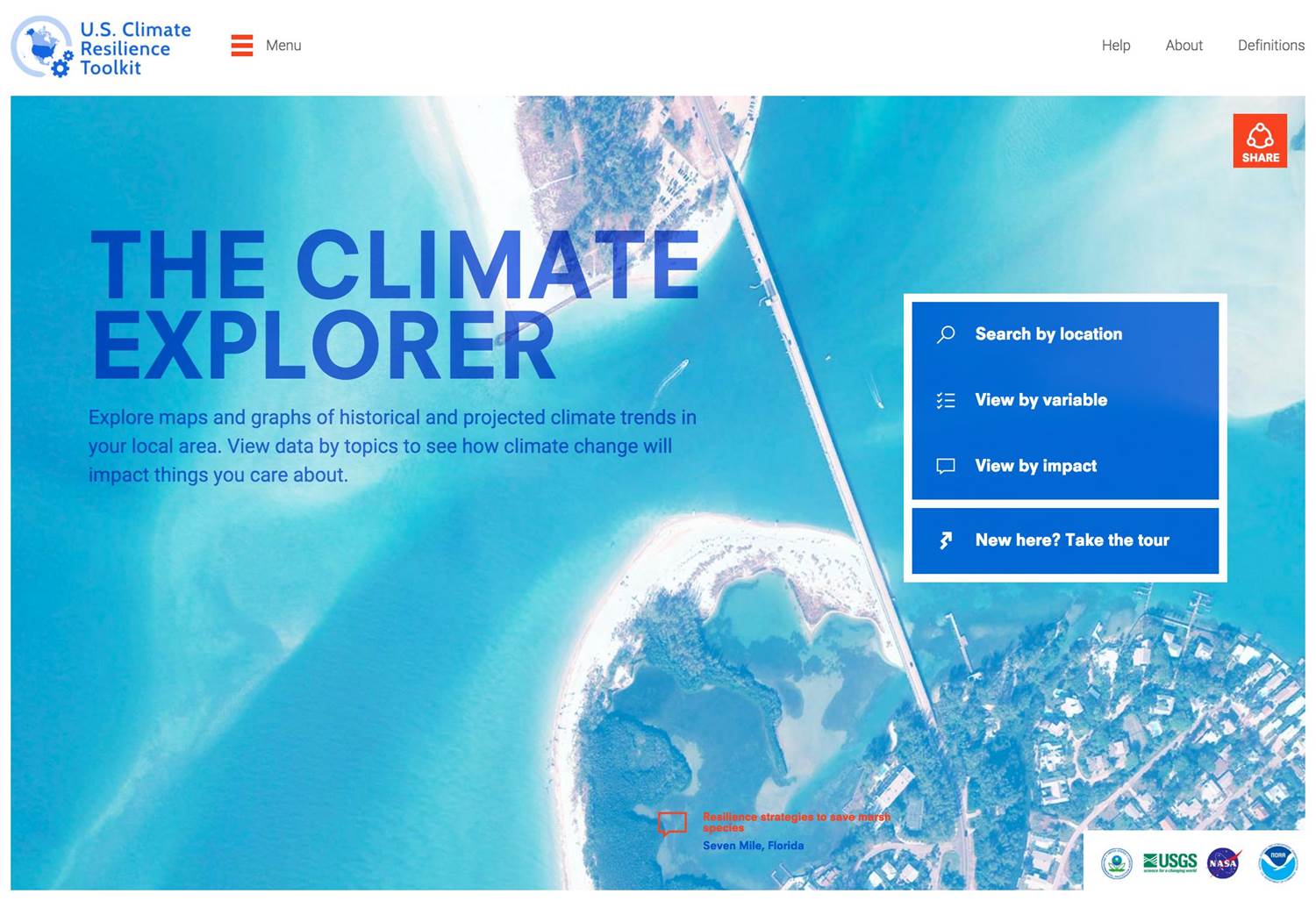 The Climate Explorer tool lets users explore maps and graphs of historical and projected climate trends down to the county level.