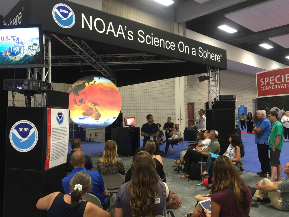 NOAA's Science On a Sphere at the International Union for the Conservation of Nature World Conservation Congress in Hawaii.