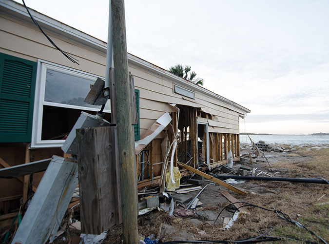 Oct. 14, 2016- The power of Matthew’s storm surge took its toll on this home near Matanzas Inlet in Florida’s St. John’s County.
