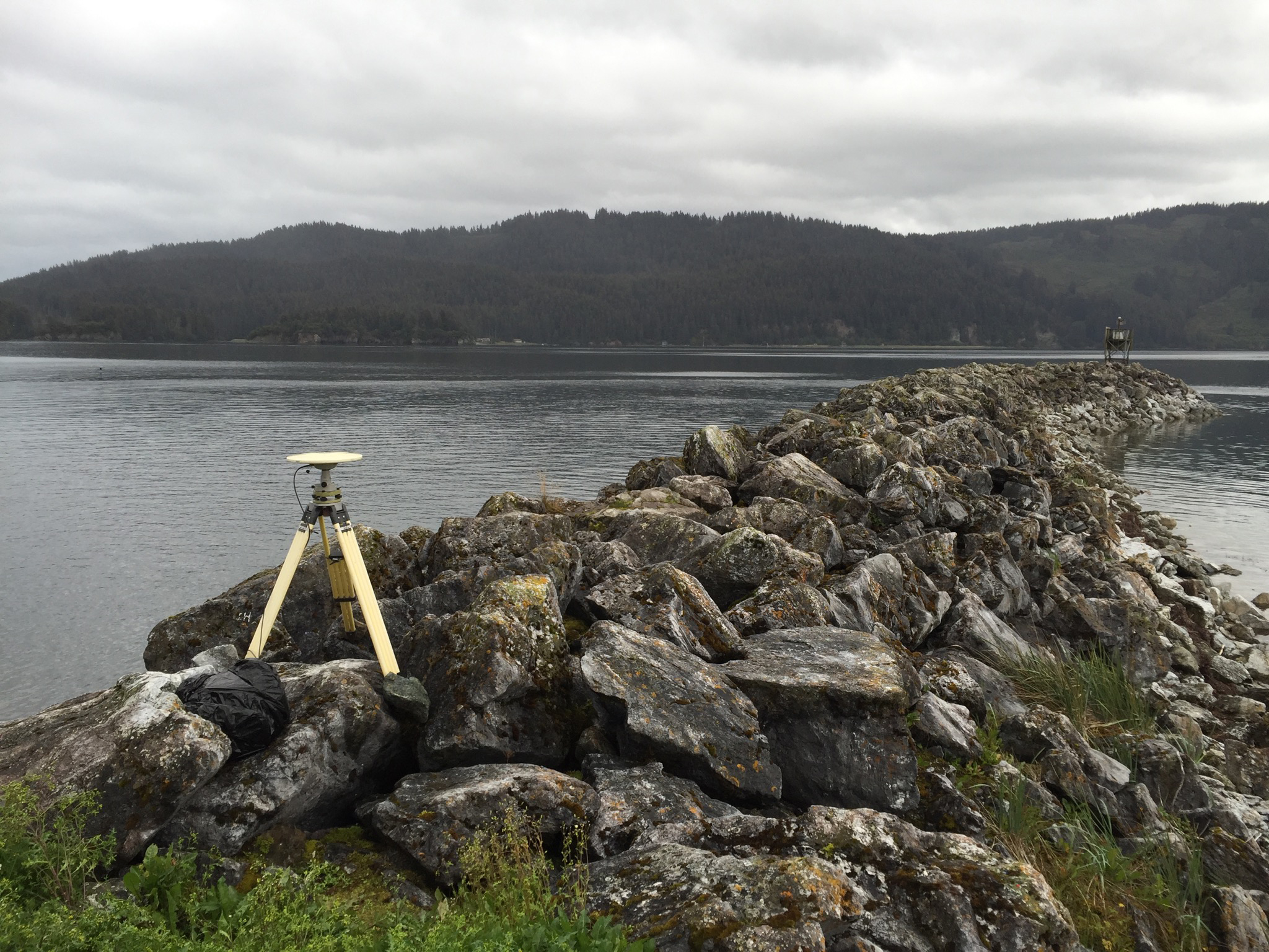 NOAA National Geodetic Survey instrument used for the reestablishment of height on a tidal benchmark in Seldovia, Alaska, a tectonically active area.