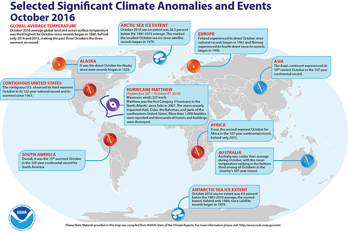 Significant Climate Anomalies and Events Map.
