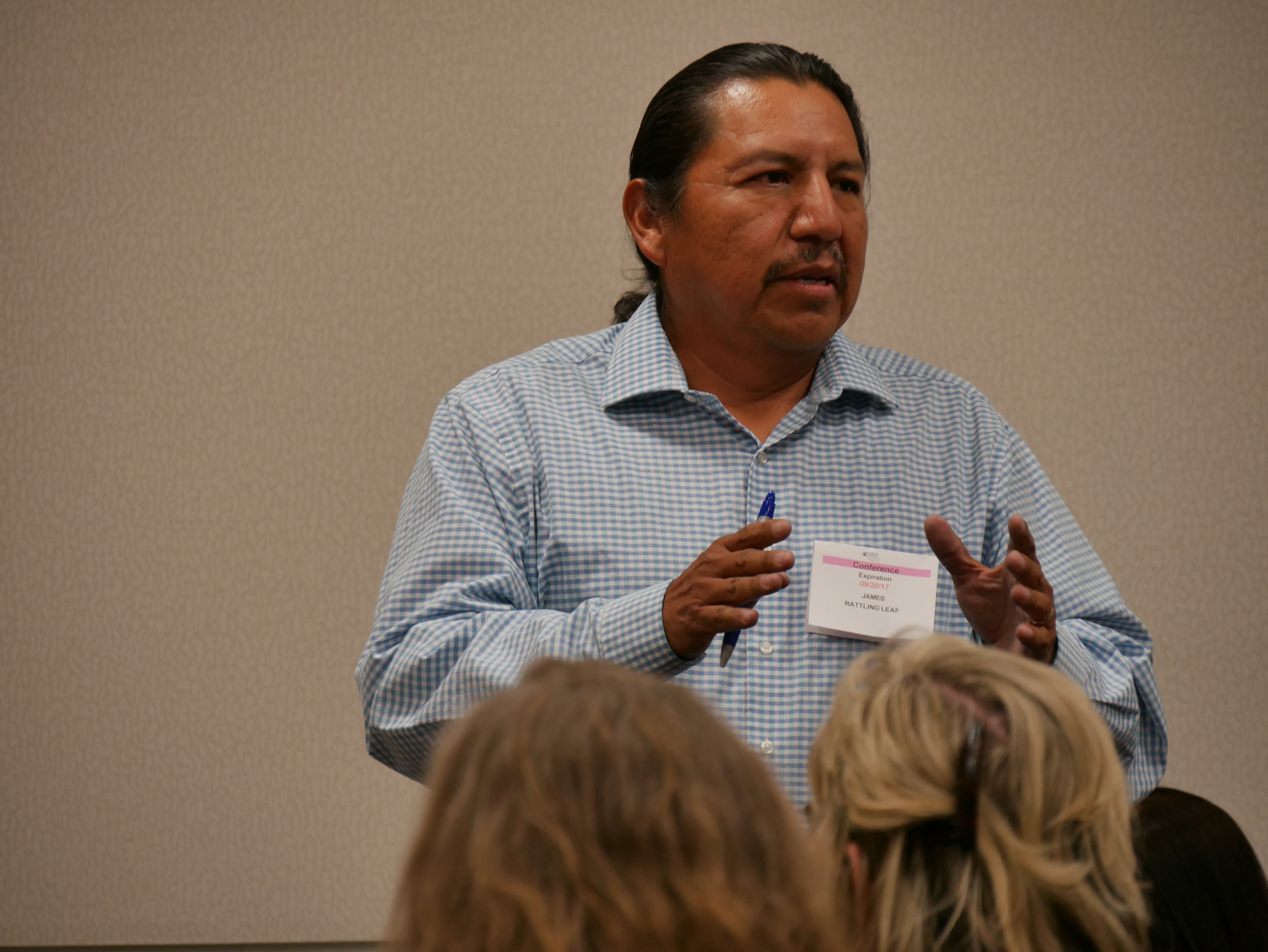 James Rattling Leaf speaks at NOAA Tribal College and Universities Science Day in Boulder, Colorado.
