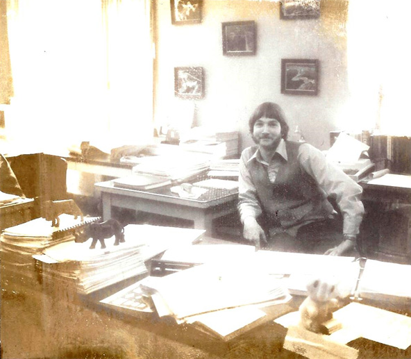 Dr. Johnson at his desk in the Southeast River Forecast Center in Georgia, October 1979.  