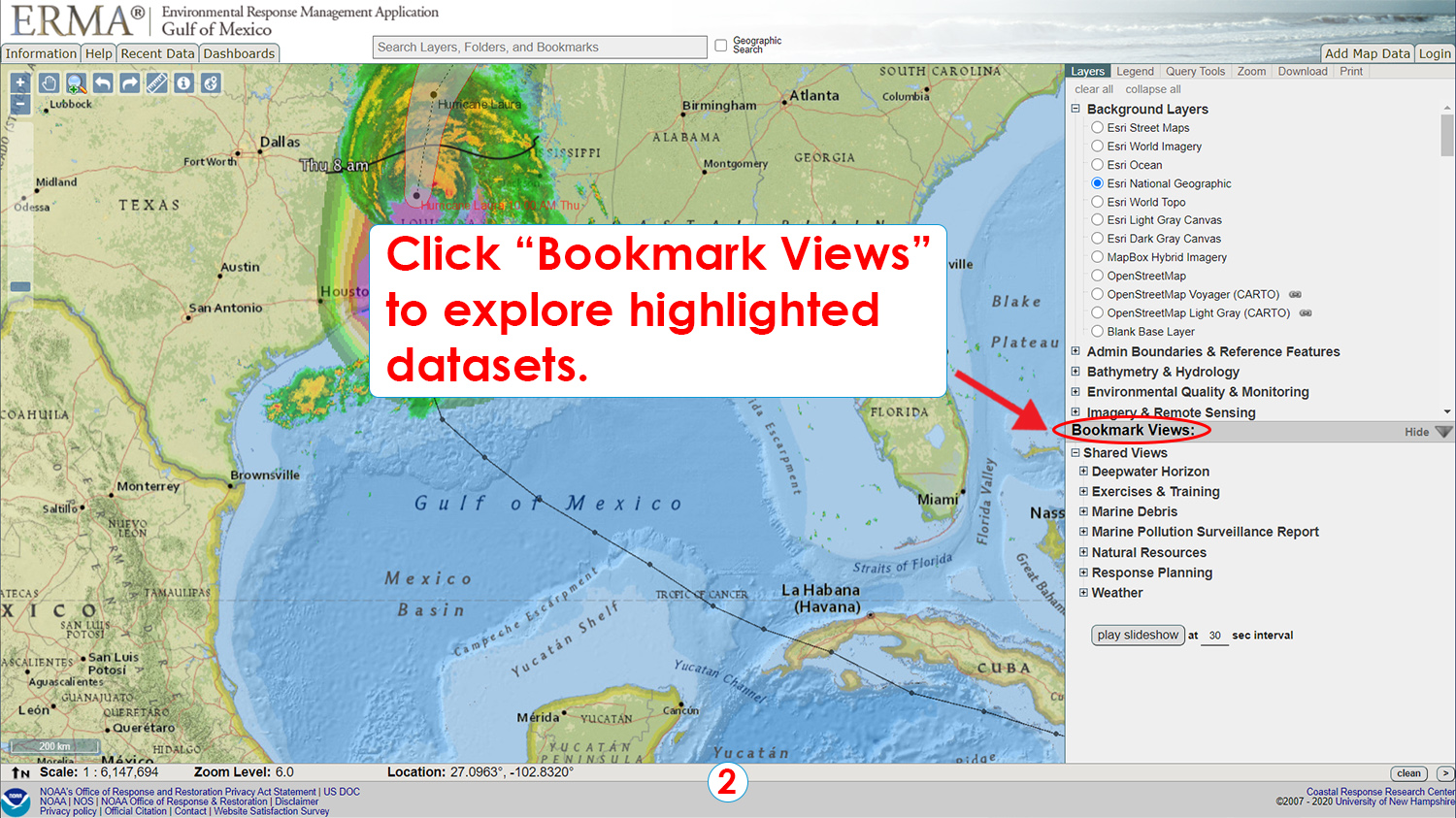 Step 2: Click "Bookmark Views" to explore highlighted datasets.