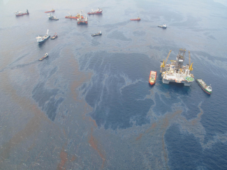 A photo taken at the spill source during the Deepwater Horizon response. 