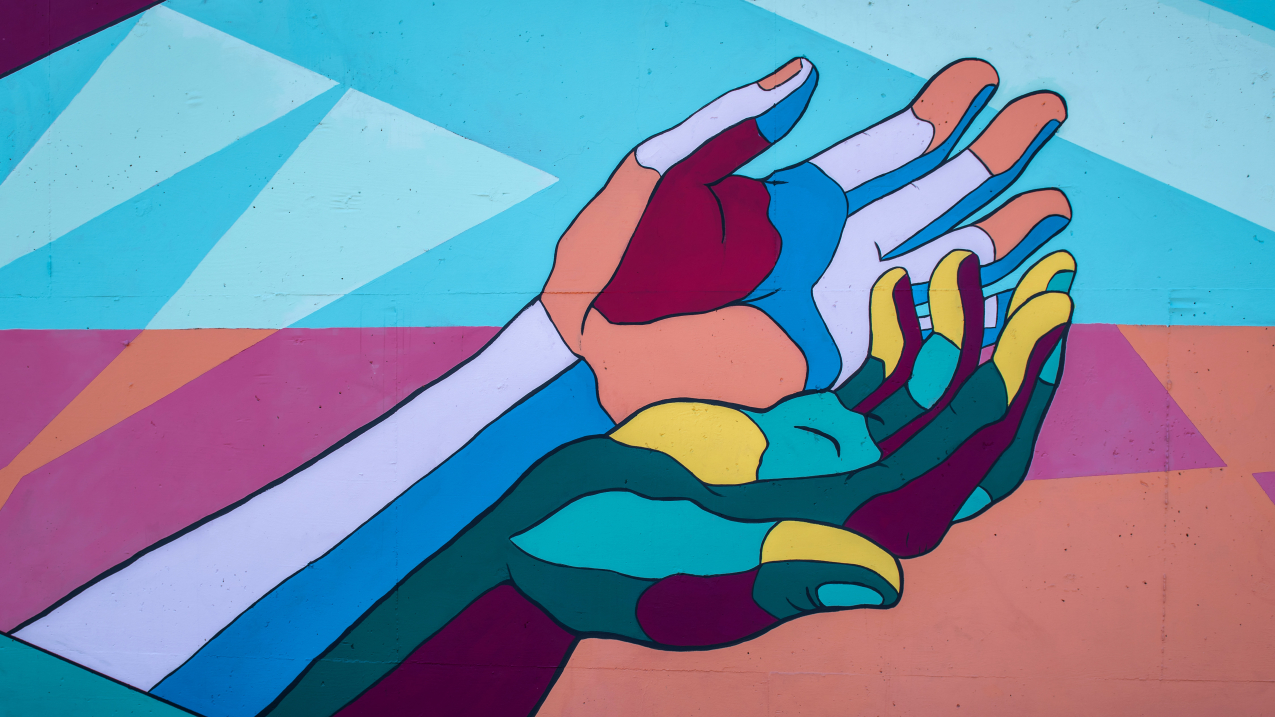 mural of hands