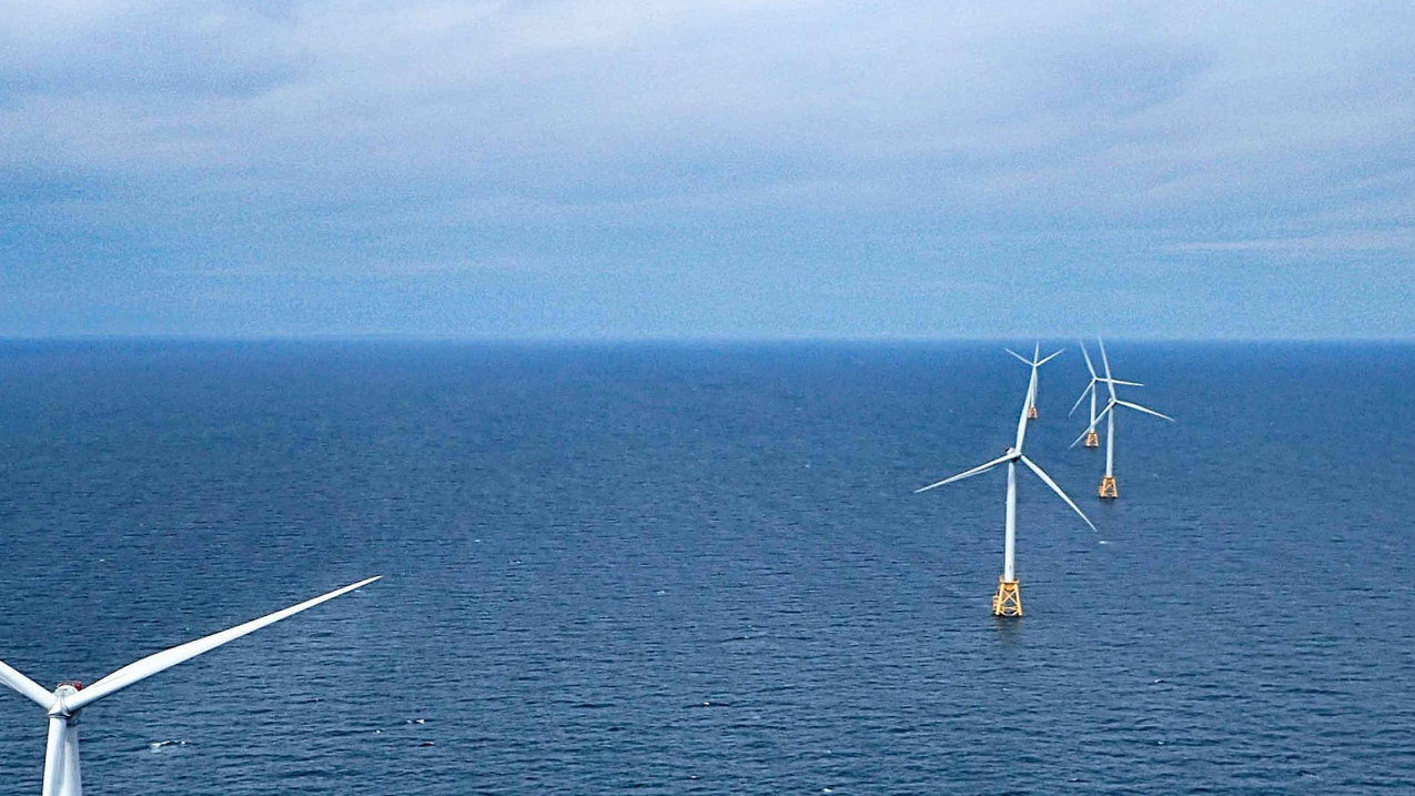 Offshore wind turbines in Block Island Sound off Southern New England.