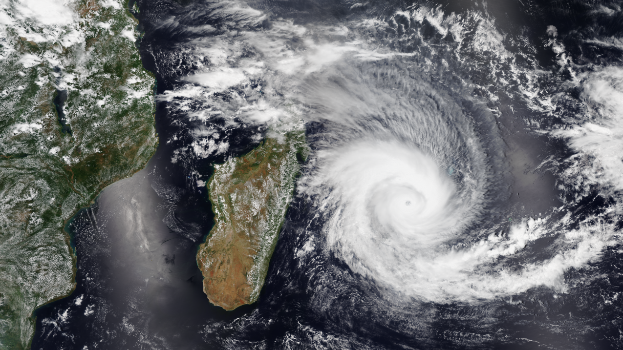 A view of Tropical Cyclone Batsirai approaching Madagascar as seen from the NOAA-20 satellite on February 2, 2022.