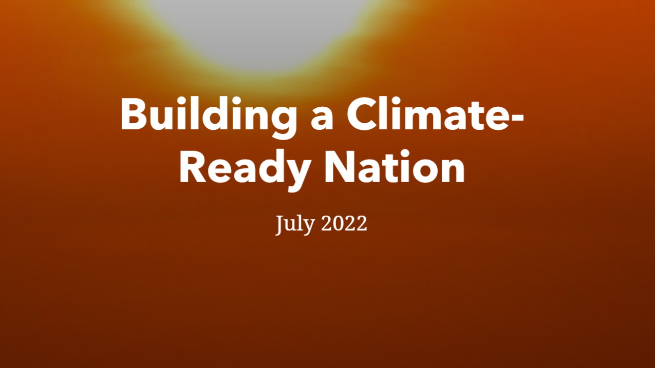 Image of cover for NOAA's July 2022 Climate Story Map: Building a Climate-Ready Nation.