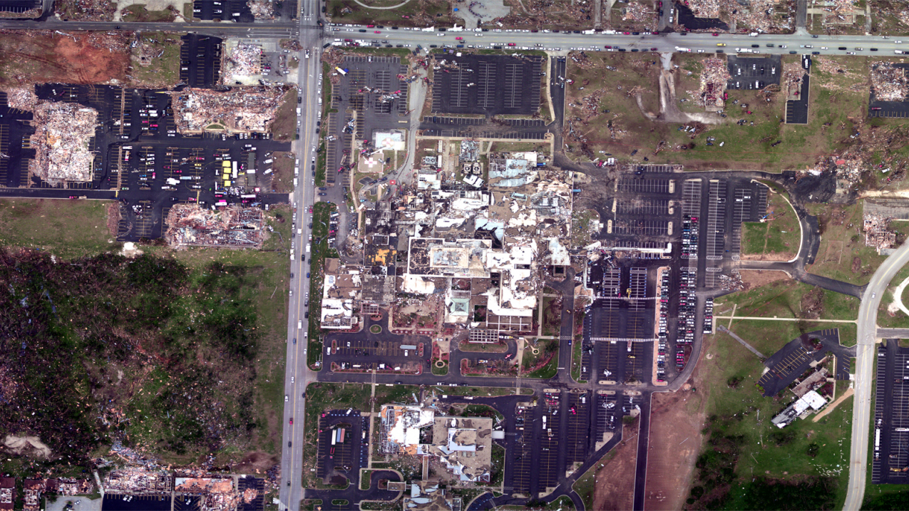 Aerial shot of St. John's Hospital in Joplin, Mo., following the May 22, 2011 EF-5 tornado.