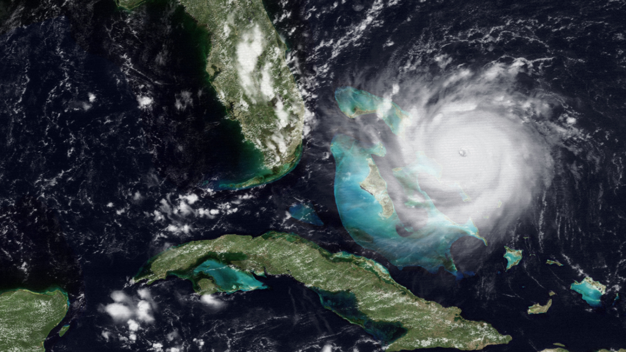 NOAA's GOES-7 satellite captured this image of Hurricane Andrew on August 23, 1992. 