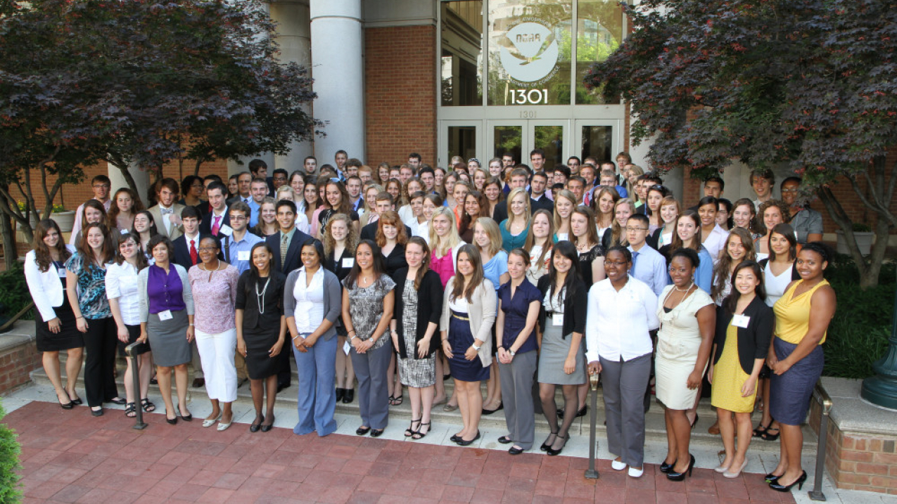 Ernest F. Hollings and Educational Partnership Program (EPP) Undergraduate Scholars and Graduate Sciences Scholars at NOAA orientation in Silver Spring, MD.