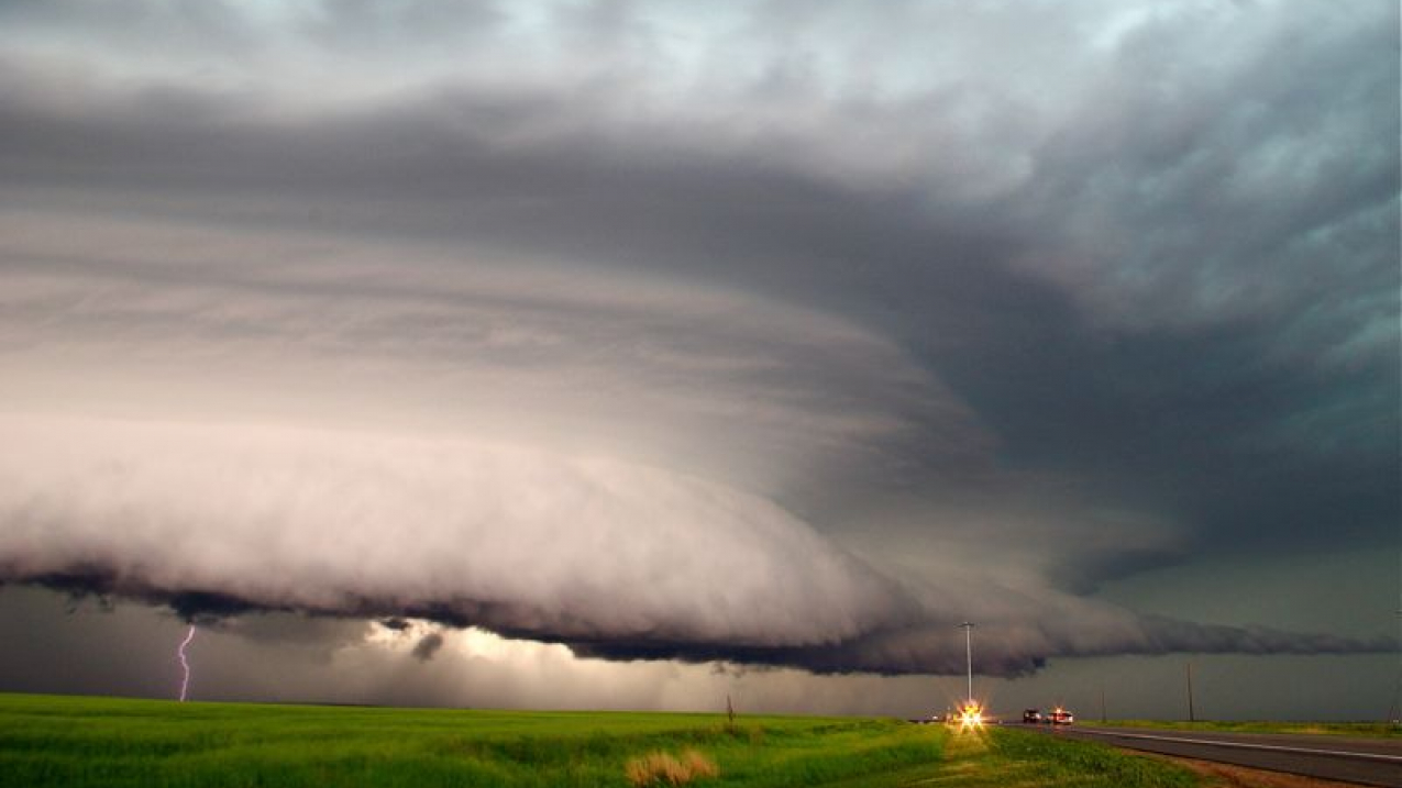 NOAA's National Severe Storms Laboratory mobile radar tracking a thunderstorm in Nebraska