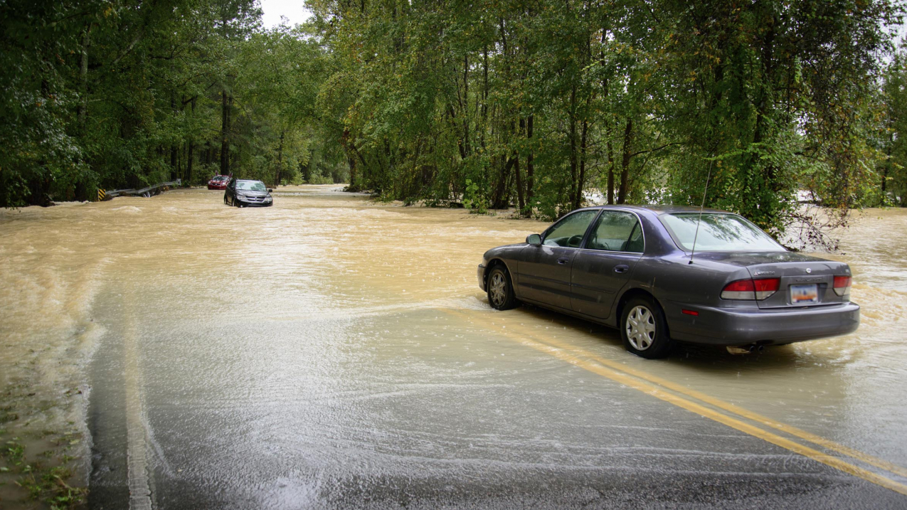 Flooding in South Carolina in 2015. Please remember: Never try to drive through floodwaters. Turn around, don't drown.
