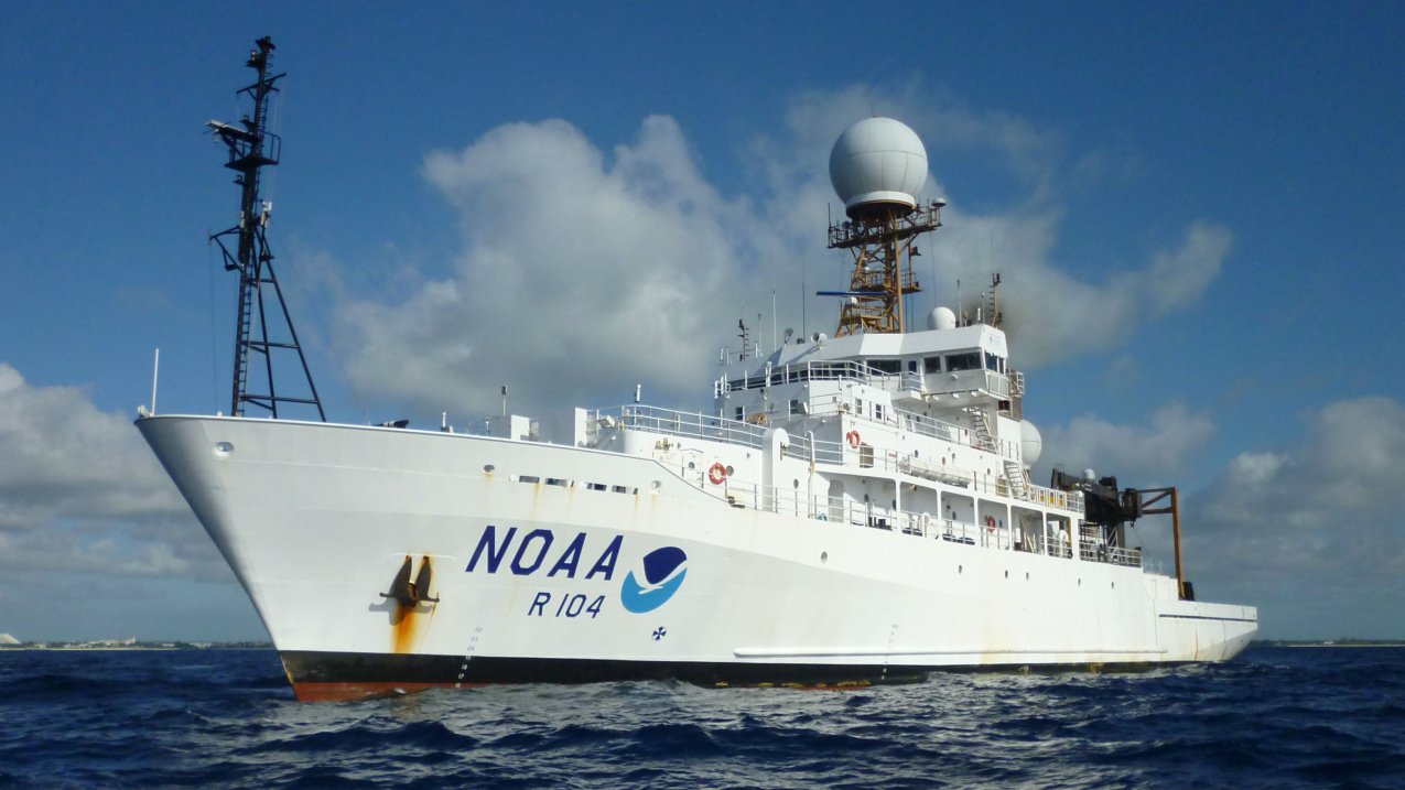 The oceanographic research vessel NOAA Ship Ronald H. Brown is the largest ship in NOAA's fleet. 

