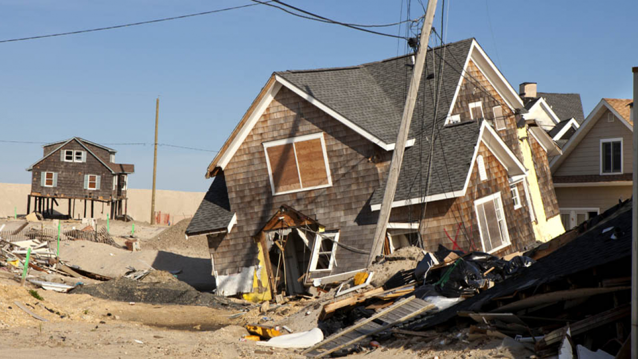 Multiple communities are teaming up to fine ways to be more resilient to increasing impacts of coastal storms such as this damage in Ortley Beach NJ following Sandy in 2012.