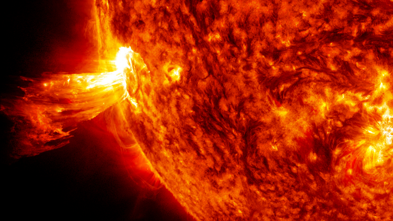 Powerful eruption from the surface of the sun captured on June 20, 2013.