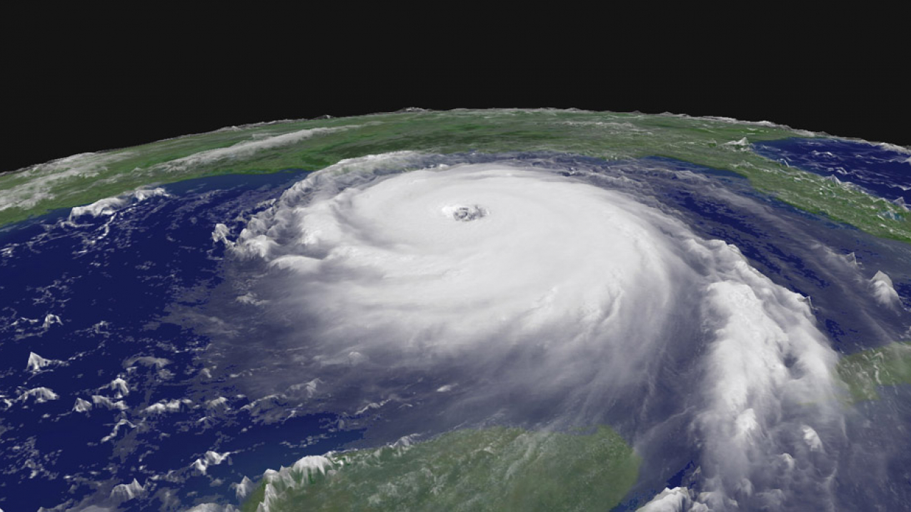 Hurricane Katrina as seen from space on August 28, 2005. 