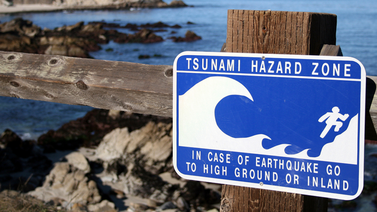 Tsunamai Hazard Zone.