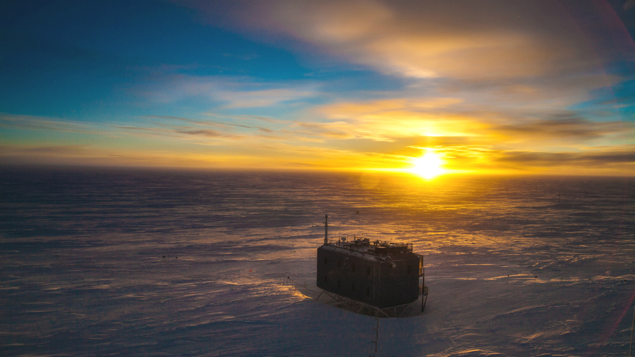Measurements taken by NOAA scientists show carbon dioxide levels are now permanently above 400 parts per million — even at the South Pole, which is the last place on Earth to register the impacts of increasing emissions from fossil fuel consumption. This photo shows NOAA's South Pole Observatory in the distance. 