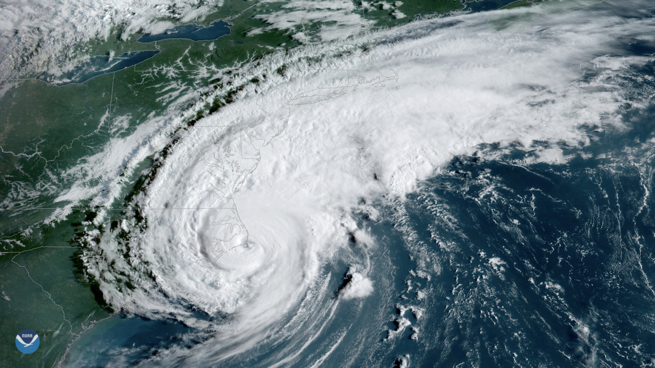 Hurricane Dorian made landfall at Hatteras, North Carolina, on September 6, 2019, with maximum sustained winds estimated near 90 mph.
