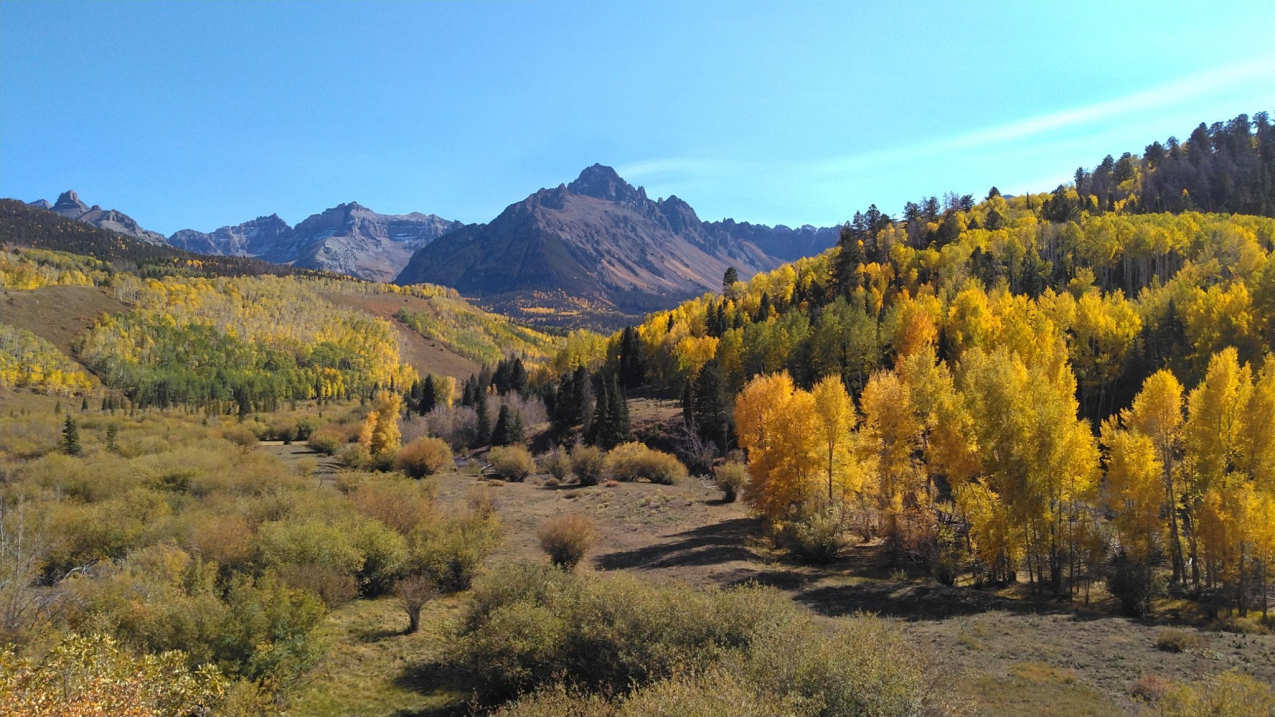 Western U.S. states had a remarkably warm autumn in 2020. Pictured here is an October 16, 2020, photo of national forest lands in Colorado posted by the U.S. Forest Service at facebook.com/GMUG.NF.