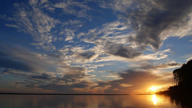 Sunrise over the waters of Apalachicola National Estuarine Research Reserves
