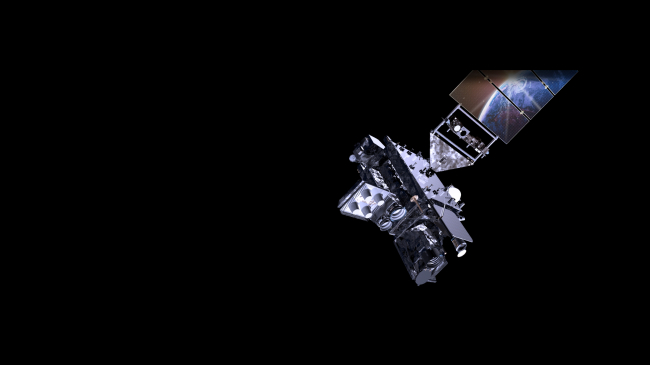 This is a visualization of NOAA's GOES-T satellite.