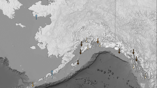 Screenshot from Climate.gov/NOAA CO-COPS interactive map of local sea level trends.