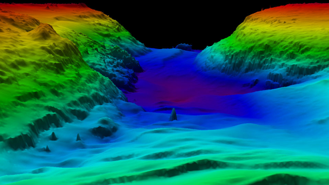 Bathymetry mapping data collected by multibeam sonar 