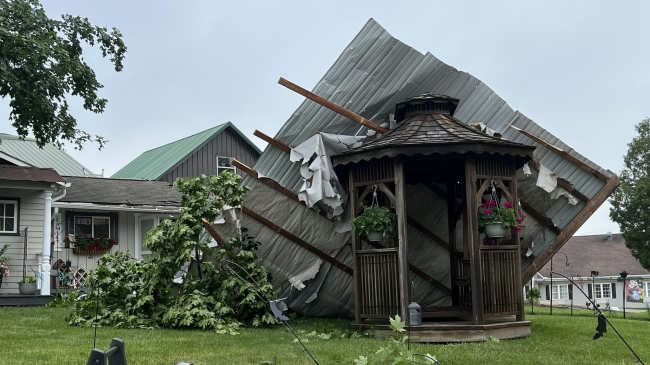 Storm damage in Berlin Township, Ohio, from a derecho that moved through the region on June 13, 2022. This derecho is one of nine billion-dollar disasters to strike the U.S. so far in 2022.